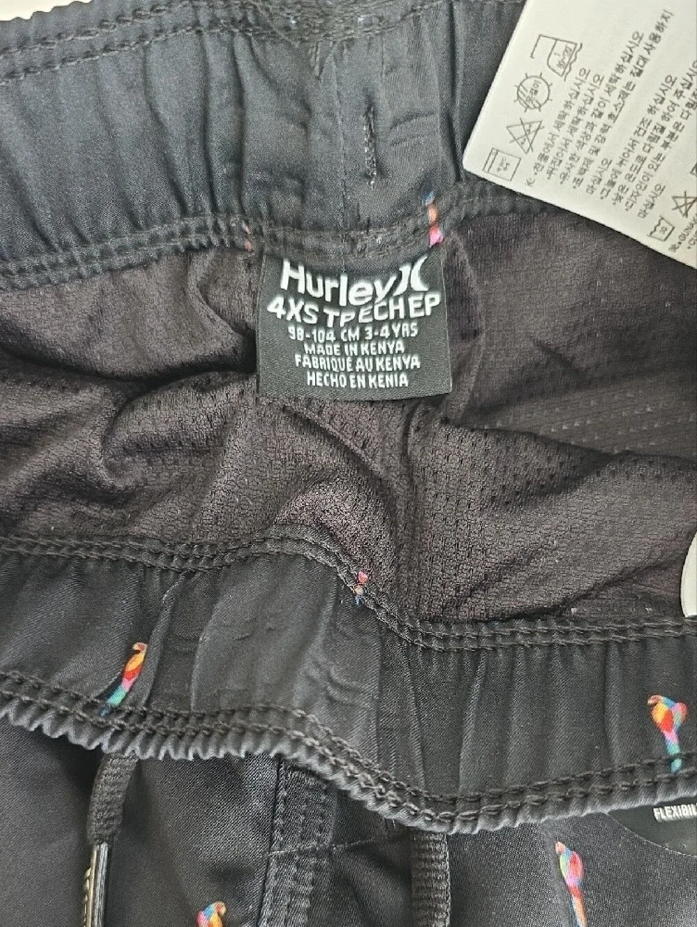 Hurley Black Swim Shorts with Pink and Blue Cone Print